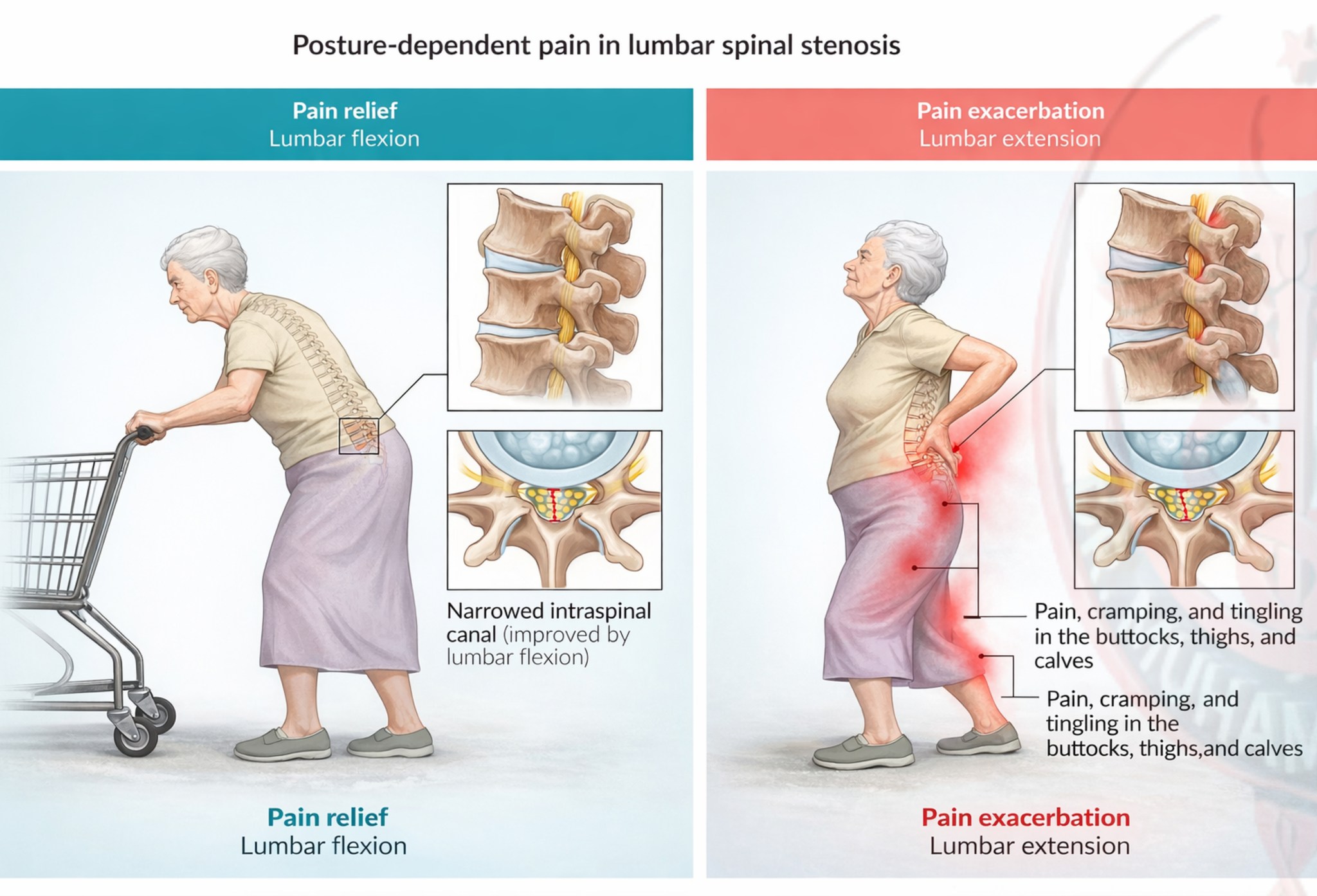 Dr. Muhammed - 🦴 Posture-Dependent Pain in Lumbar Spinal Stenosis ...