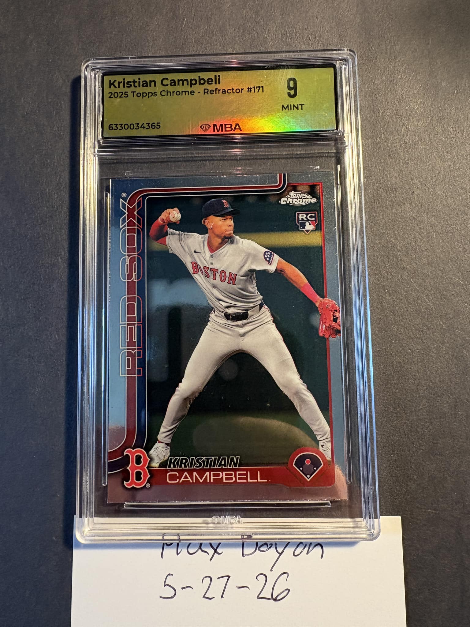 2025 Topps Chrome Kristian Campbell RC MBA baseball card for sale