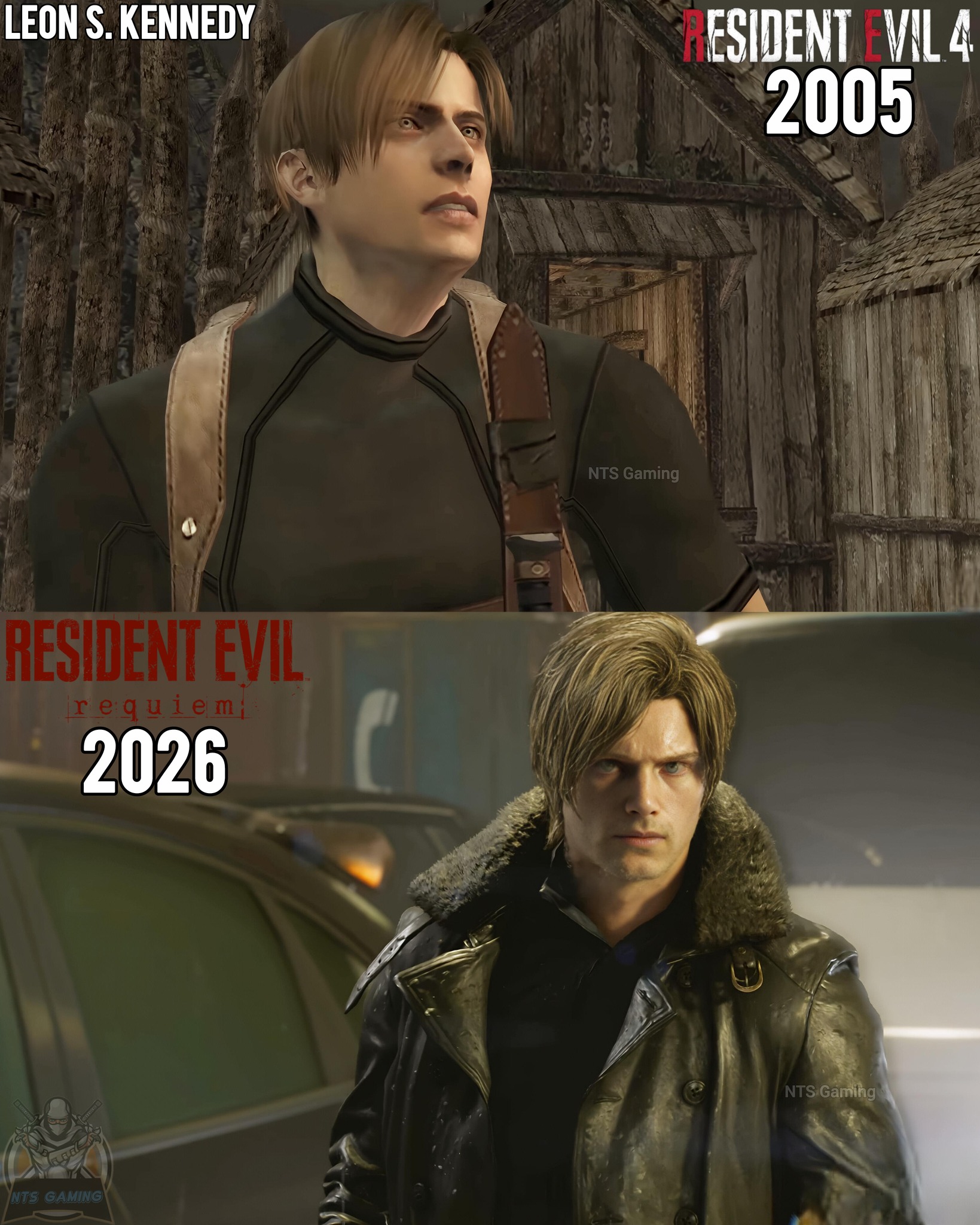 Leon S.Kennedy in Resident Evil 4 (2005) vs Resident Evil 9 (2026