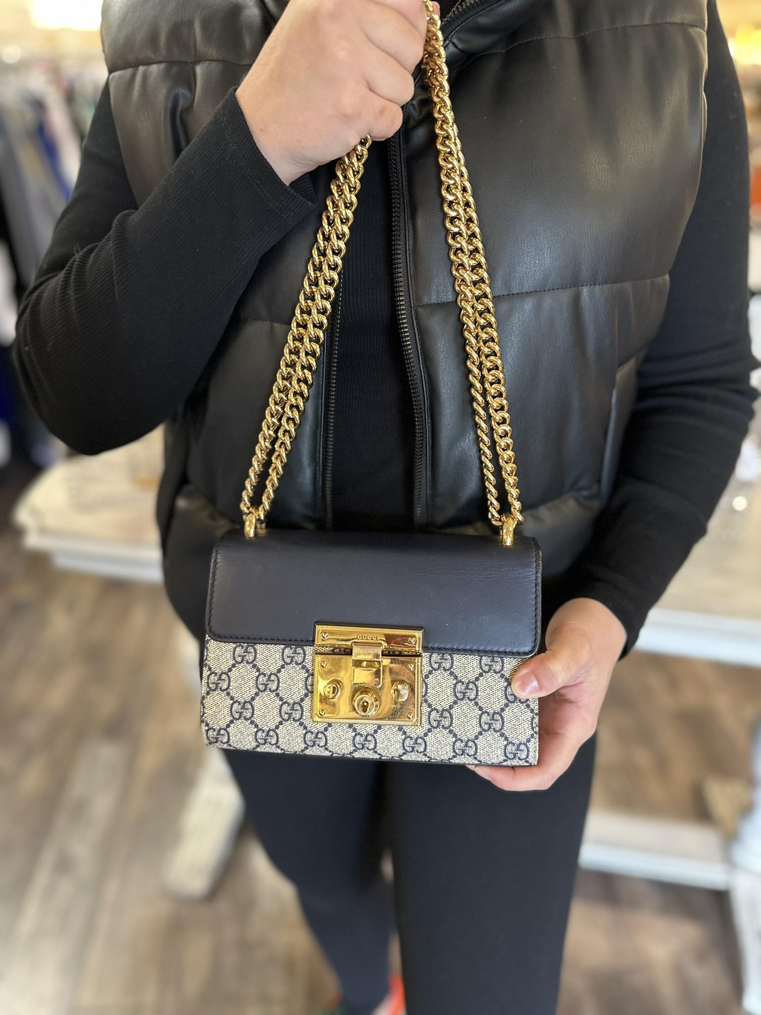 Gucci GG Supreme Small Padlock bag for sale