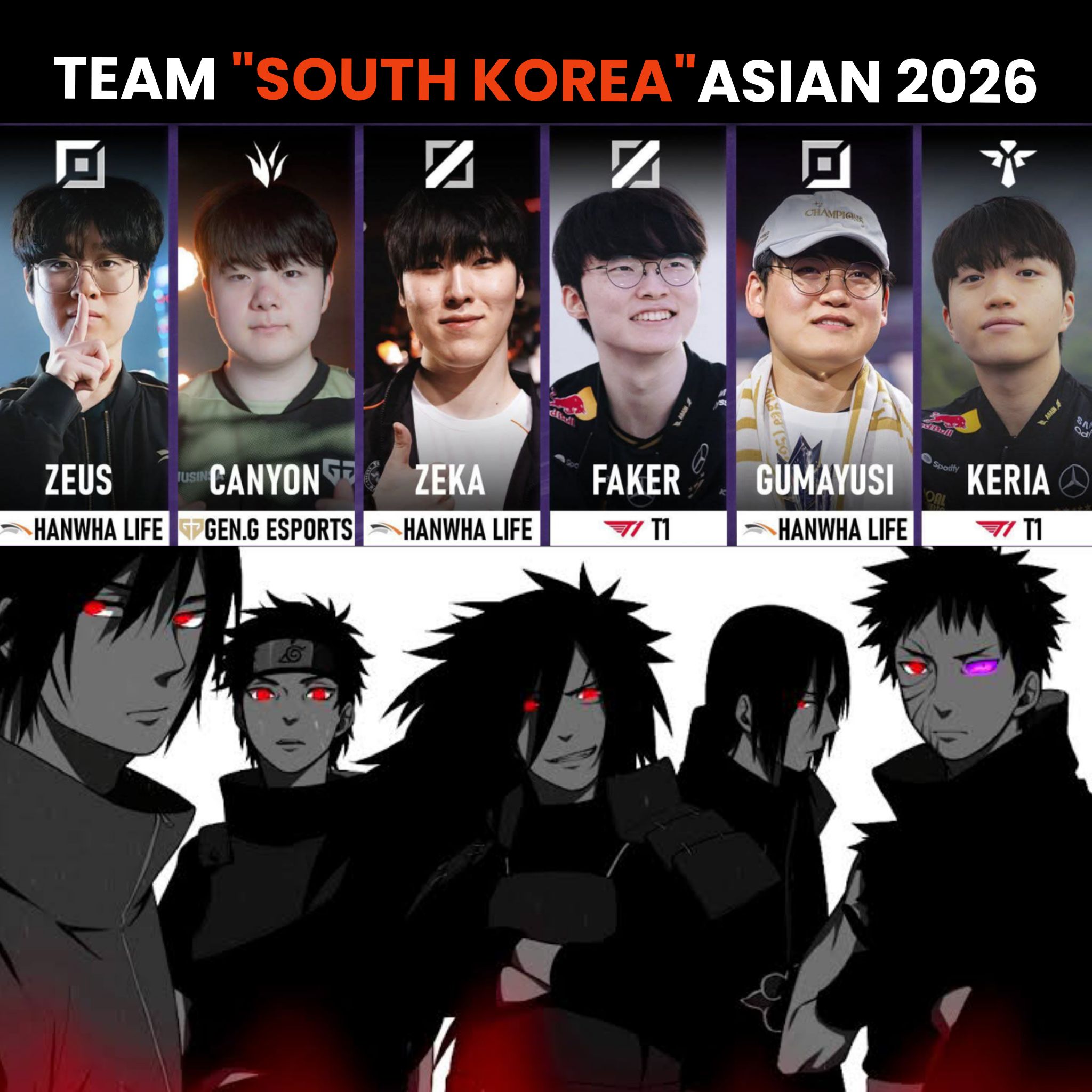South Korea's League of Legends roster for Asian Games 2026 revealed