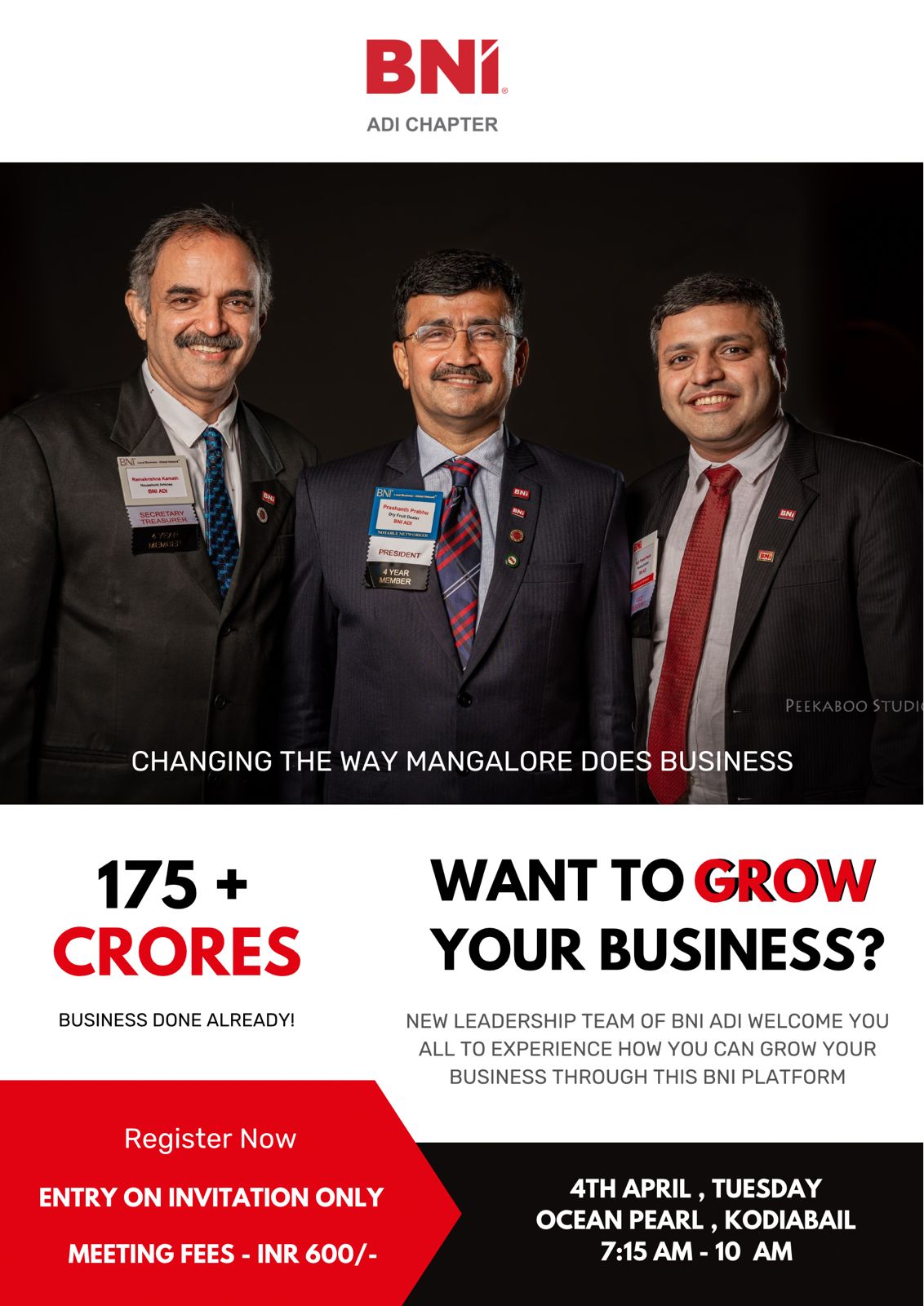 New Leadership Team of BNI ADI... - BNI Mangalore, INDIA