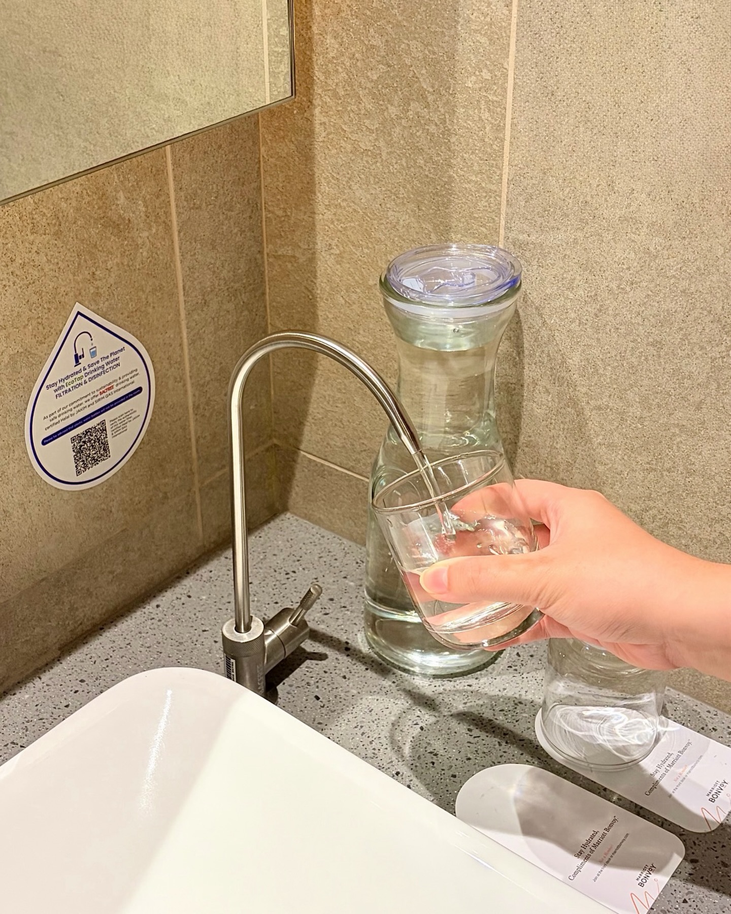 💧 Stay Hydrated, Stay Sustainable. Every refill matters. That's why each guest room is equipped with BACFREE Eco Tap Filter Water, giving you easy access to safe, filtered drinking water directly from