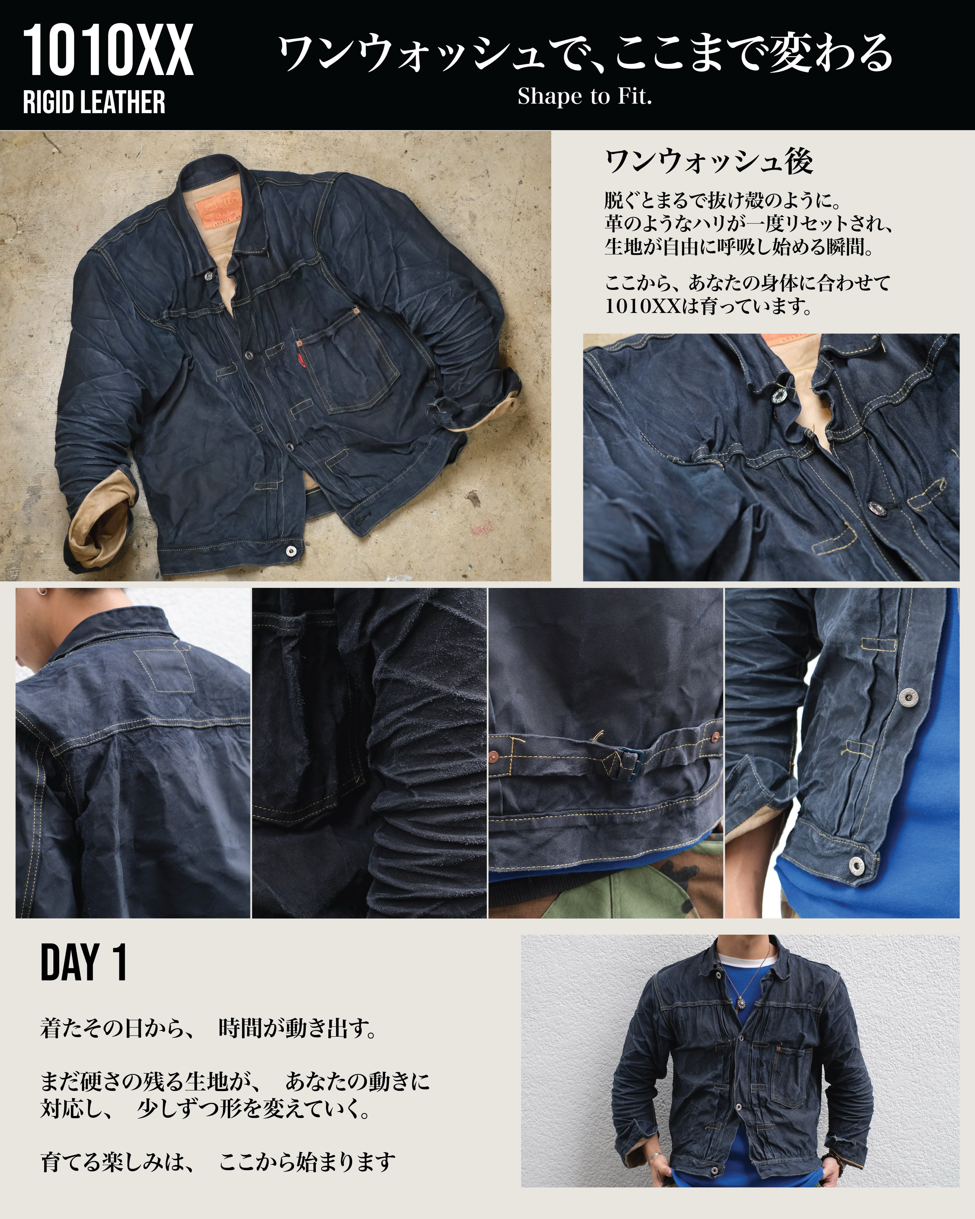 RIGID LEATHER 1010XX 】 ワンウォッシュを終えた1010XX。 ここから