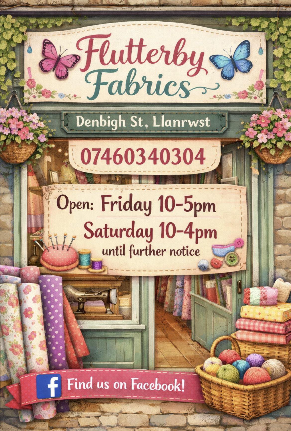 Flutterby Fabrics | Llanrwst