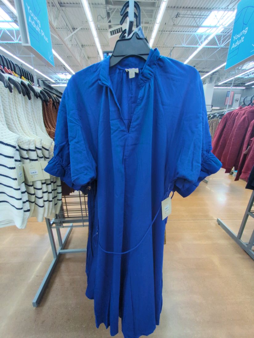 walmart royal blue dress New indigo drama sleeve midi at Washington Styling a Sweater with NA-07.27.26AM Color:5 Looking for that effortless