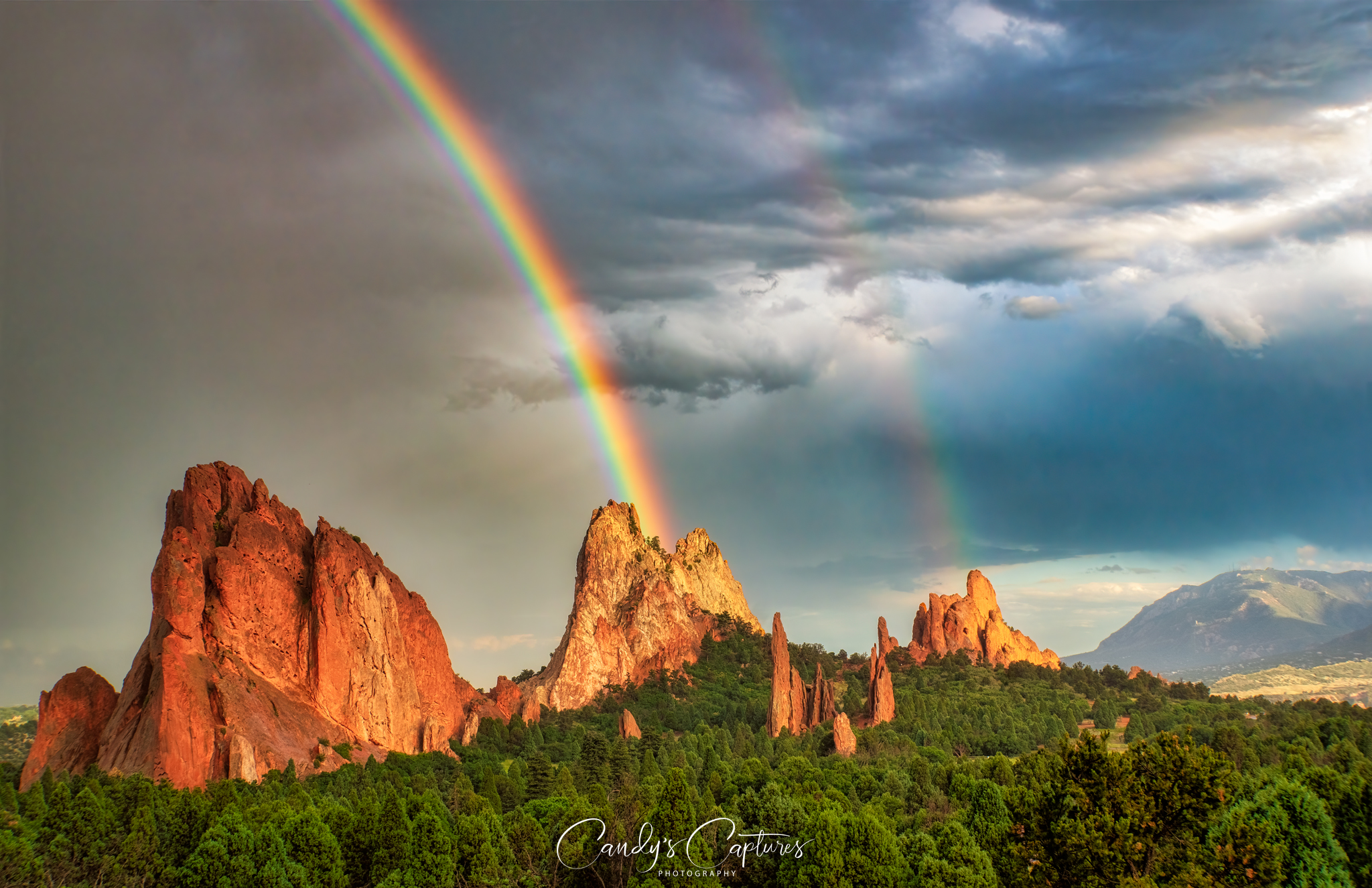 Garden of the Gods Rainbow (Colorado Springs 07/15/2019). Vibrant