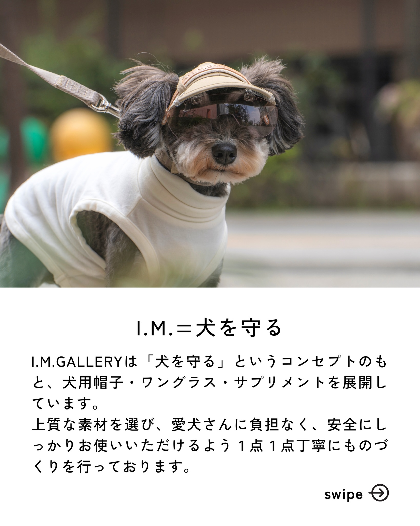 【限定品】 I.Ｍ.GALLERY 犬用 帽子 ワングラス付 ベージュ 犬用帽子 I.M. GALLERY 限定品】 I.M.GALLERY 犬用 帽子 ワングラス付