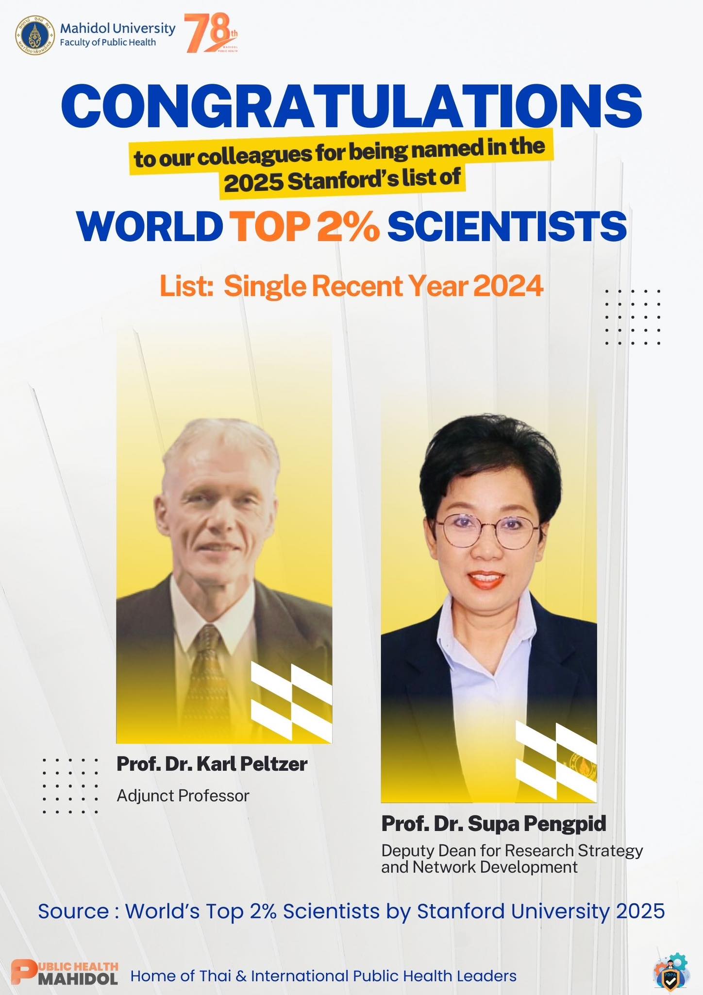 คณะสาธารณสุขศาสตร์ - Congratulations to our colleagues for being named ...