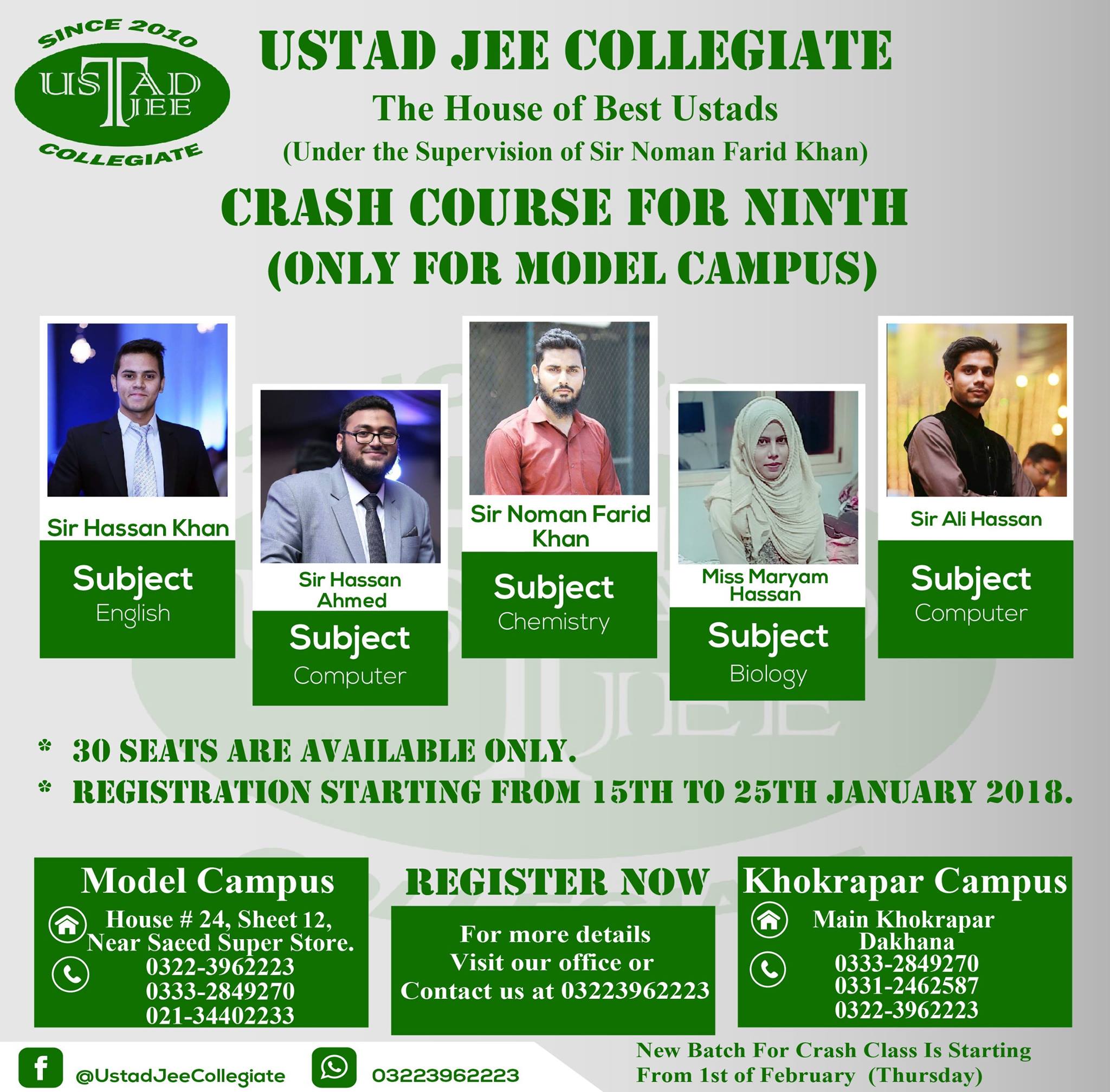 Ustad - *ANNOUNCEMENT FOR CRASH COURSE* Crash Classes IX and X Will Be ...