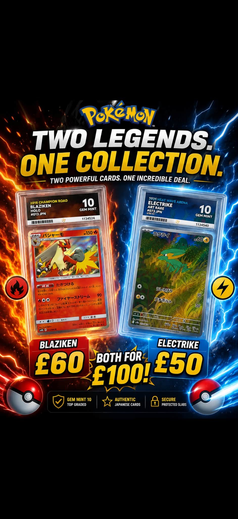 PoKéMON TWO LEGENDS. ONE COLLECTION. TWO POWERFUL CARDS. ONE