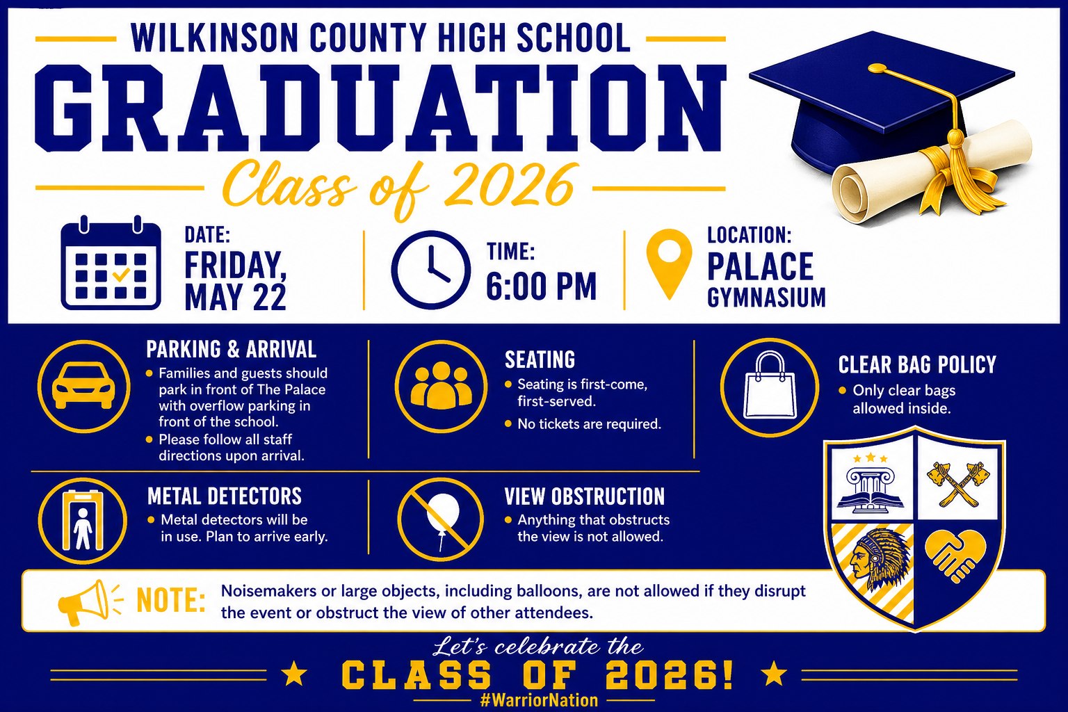Wilkinson County High School class of 2026 graduation ceremony