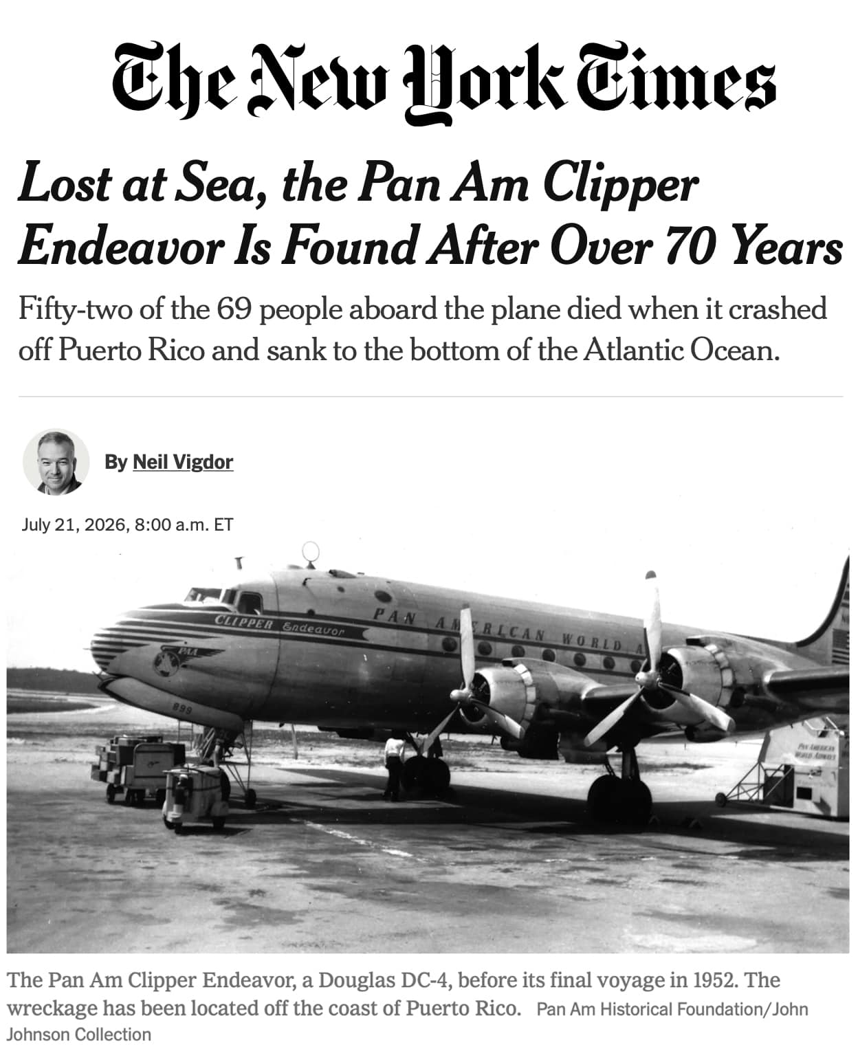 BREAKING NEWS: LEGENDARY, LOST PAN AM PLANE FOUND!