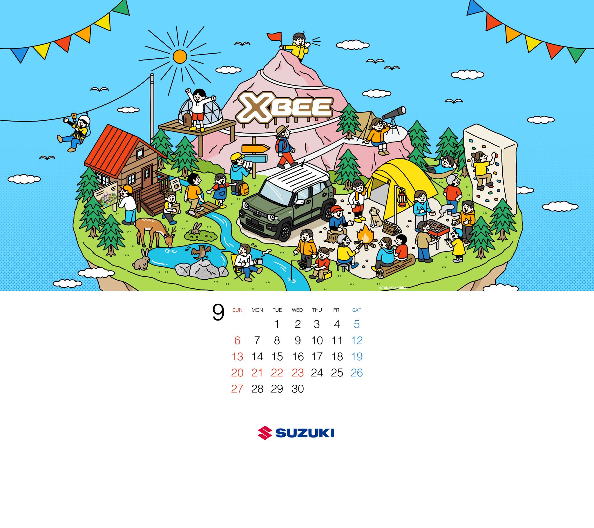 スズキ オリジナルカレンダー】 9月のカレンダーは、イラストレーター