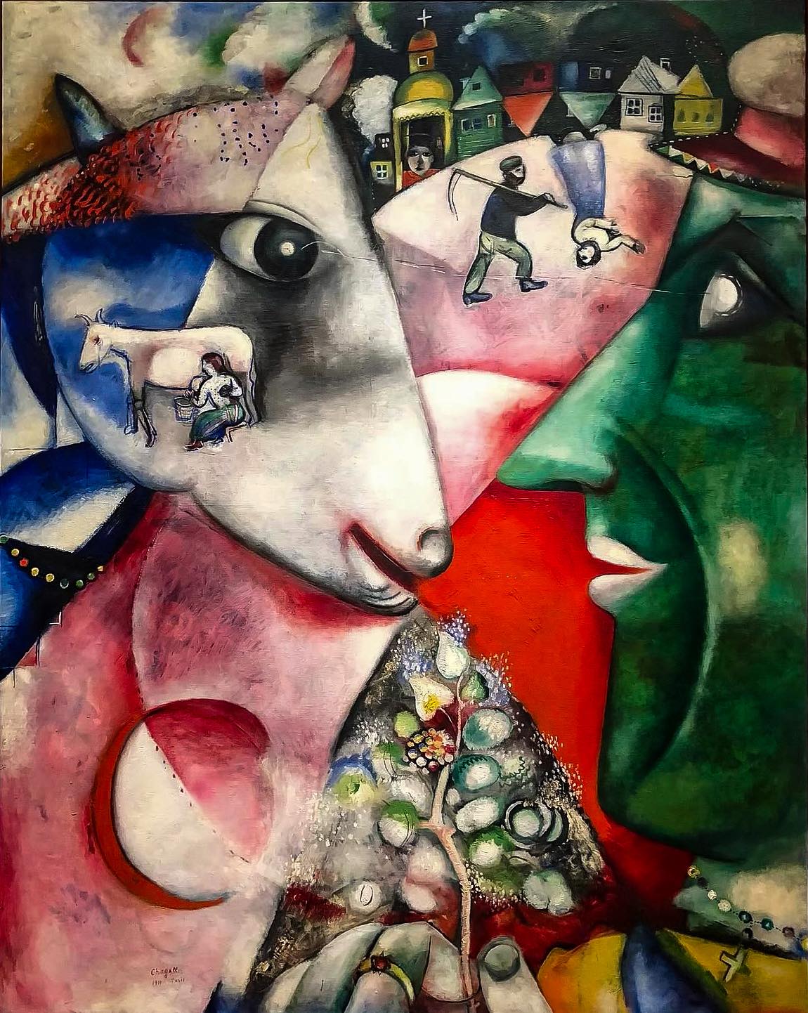 Marc Chagall's 1971 painting 'Les Paysans'
