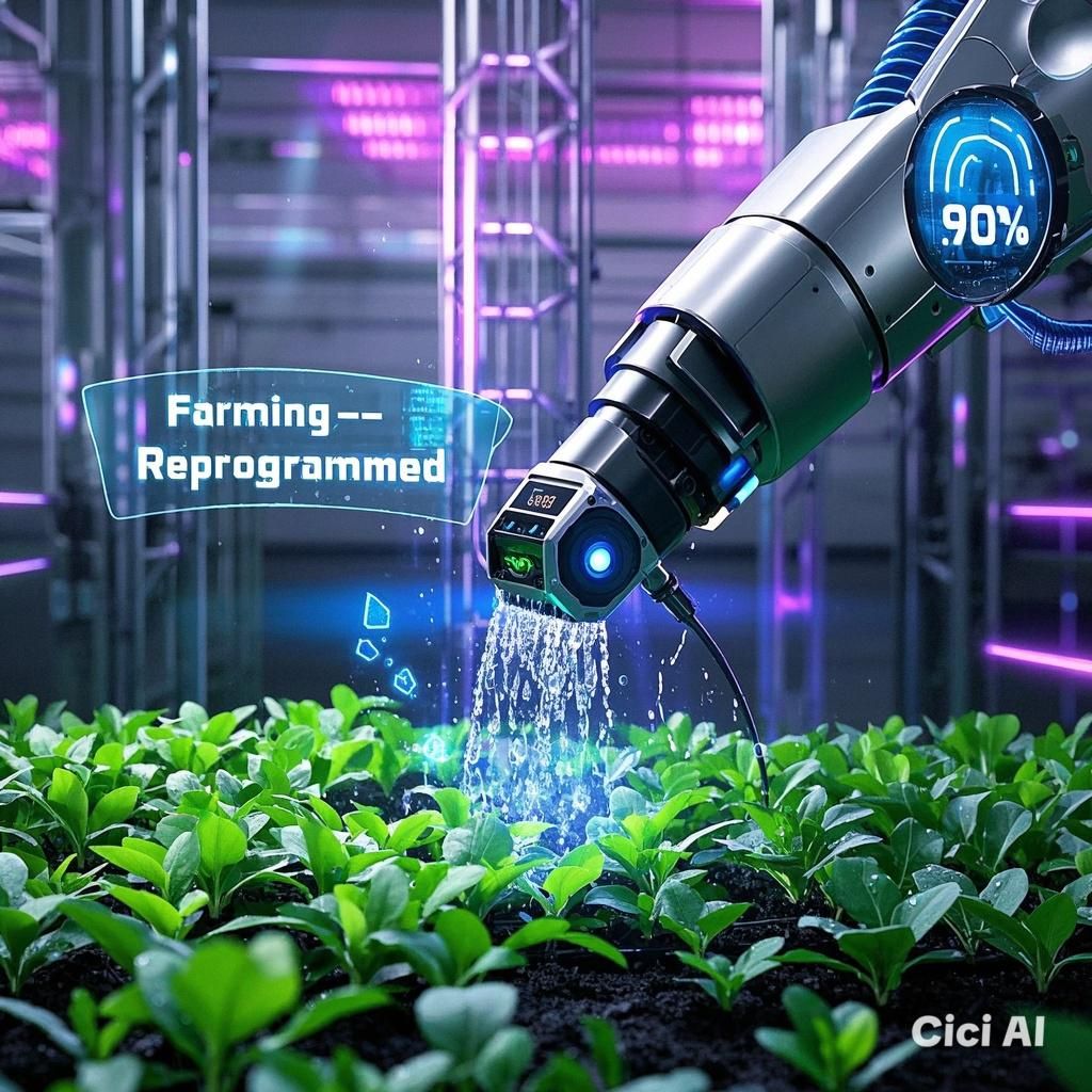 This underground vertical farming system uses stacked layers of