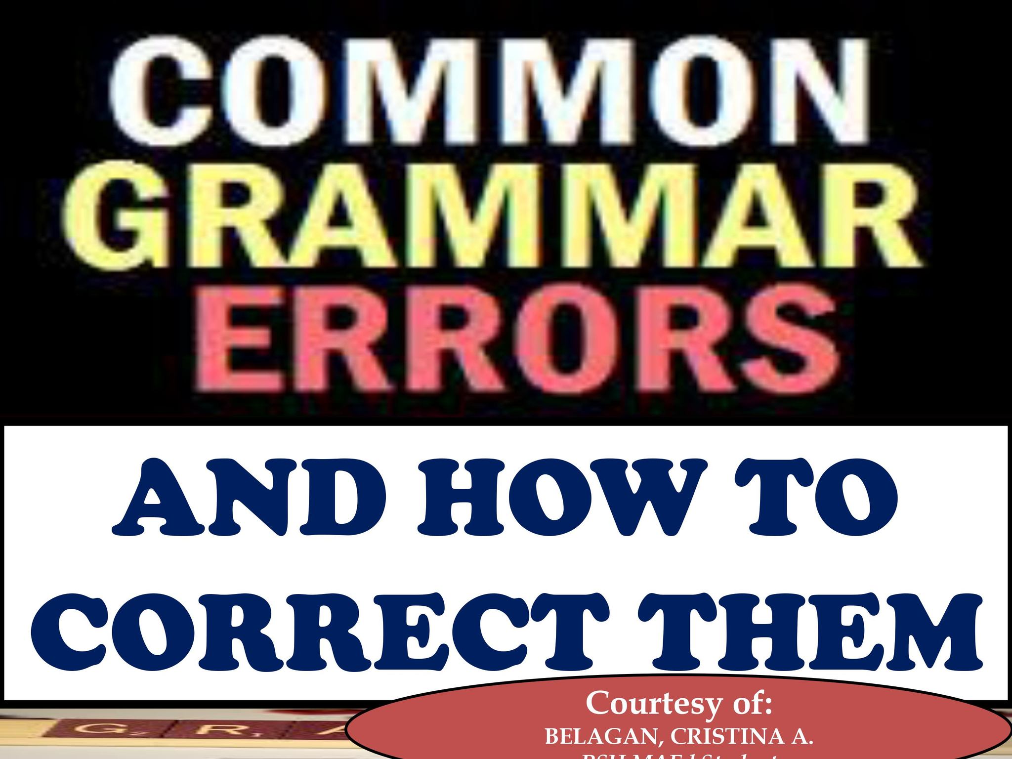 COMMON GRAMMAR ERRORS AND HOW TO CORRECT THEM NEED PRACTICE WORKSHEETS ...