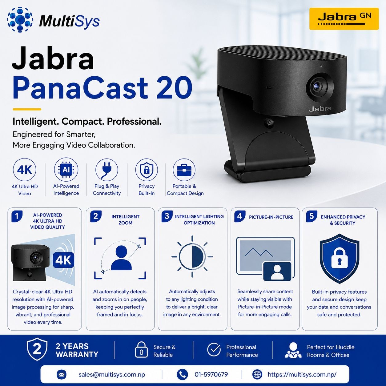 Make every meeting look and feel professional with the Jabra 