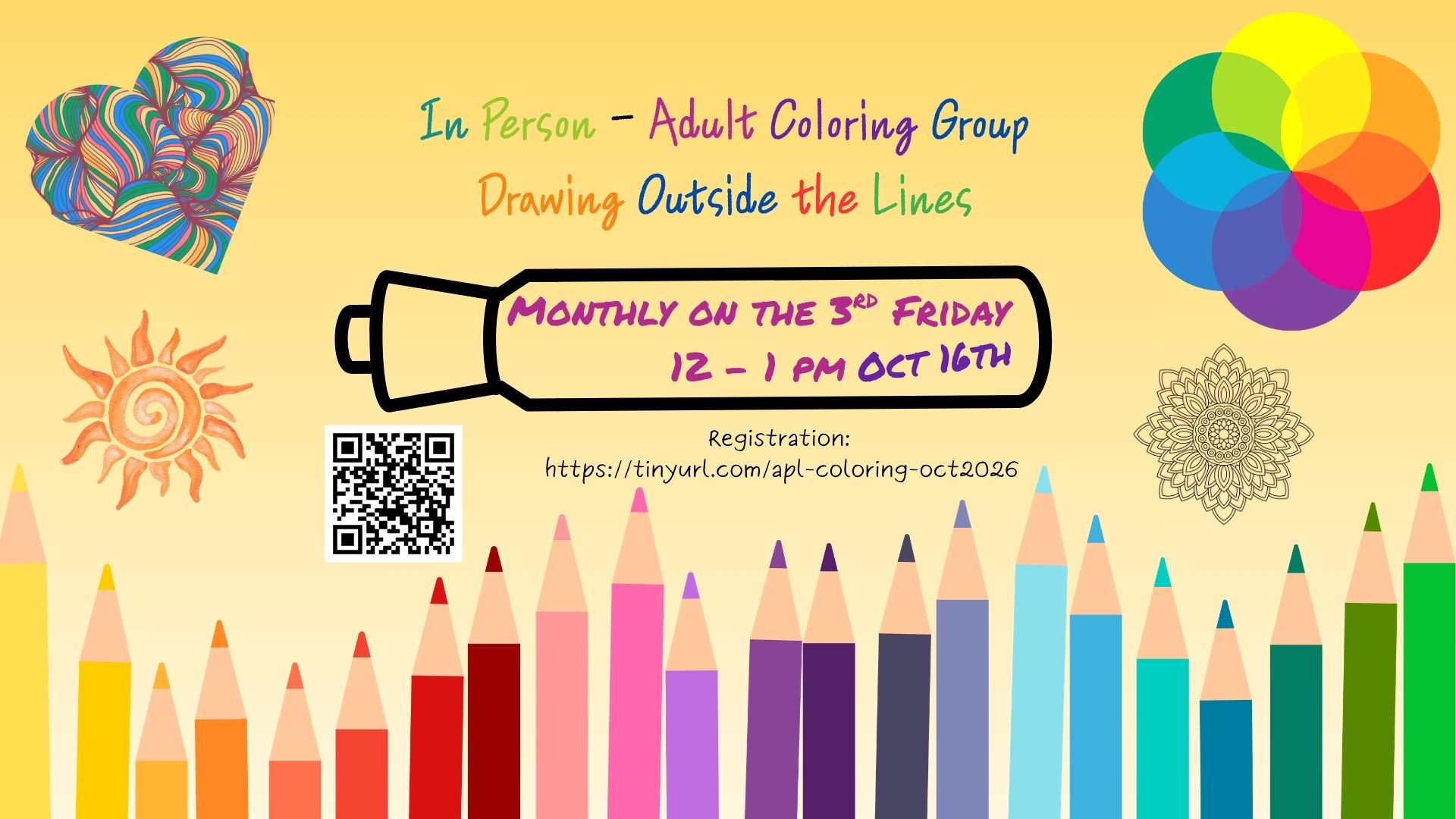 In Person - Adult Coloring Group: Drawing Outside the Lines