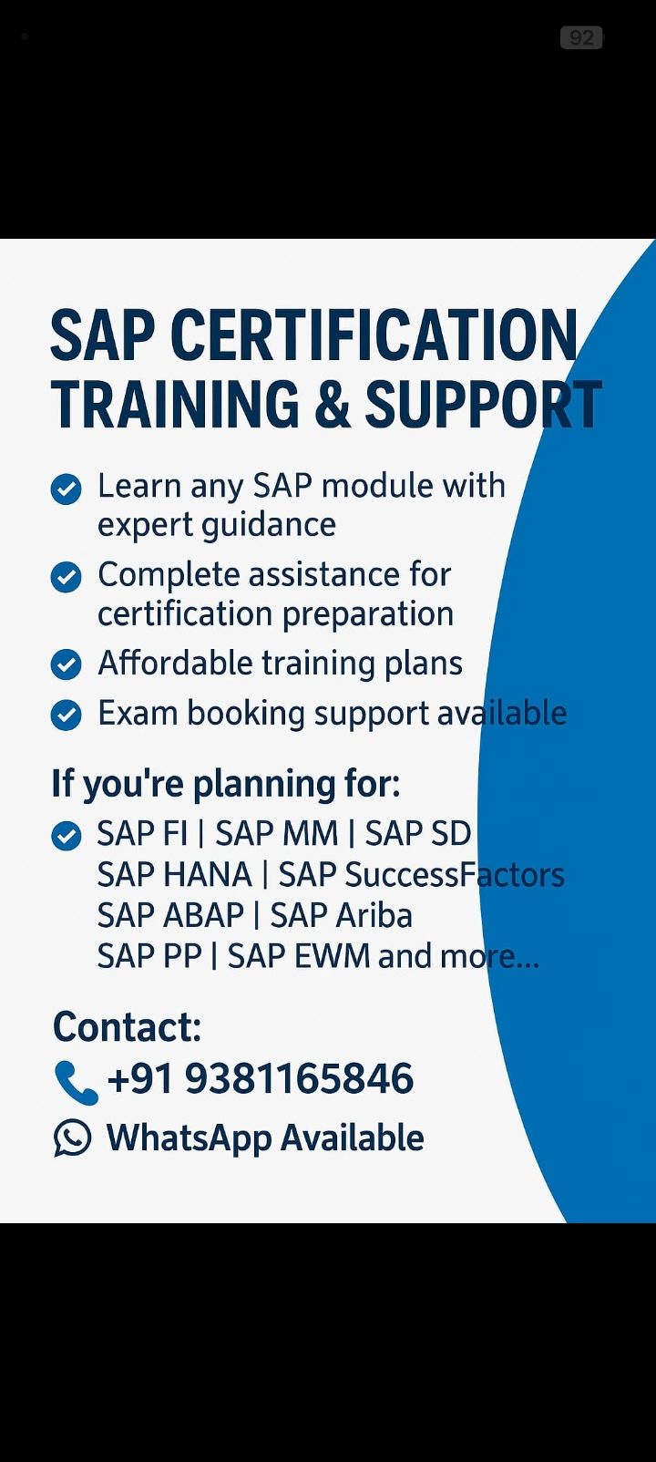 SAP ABAP | 📩 𝐂𝐡𝐚𝐭 𝐰𝐢𝐭𝐡 𝐔𝐬 𝐟𝐨𝐫 𝐂𝐨𝐮𝐫𝐬𝐞 𝐃𝐞𝐭𝐚𝐢𝐥𝐬 :- https://wa.link/rxy7rc ...