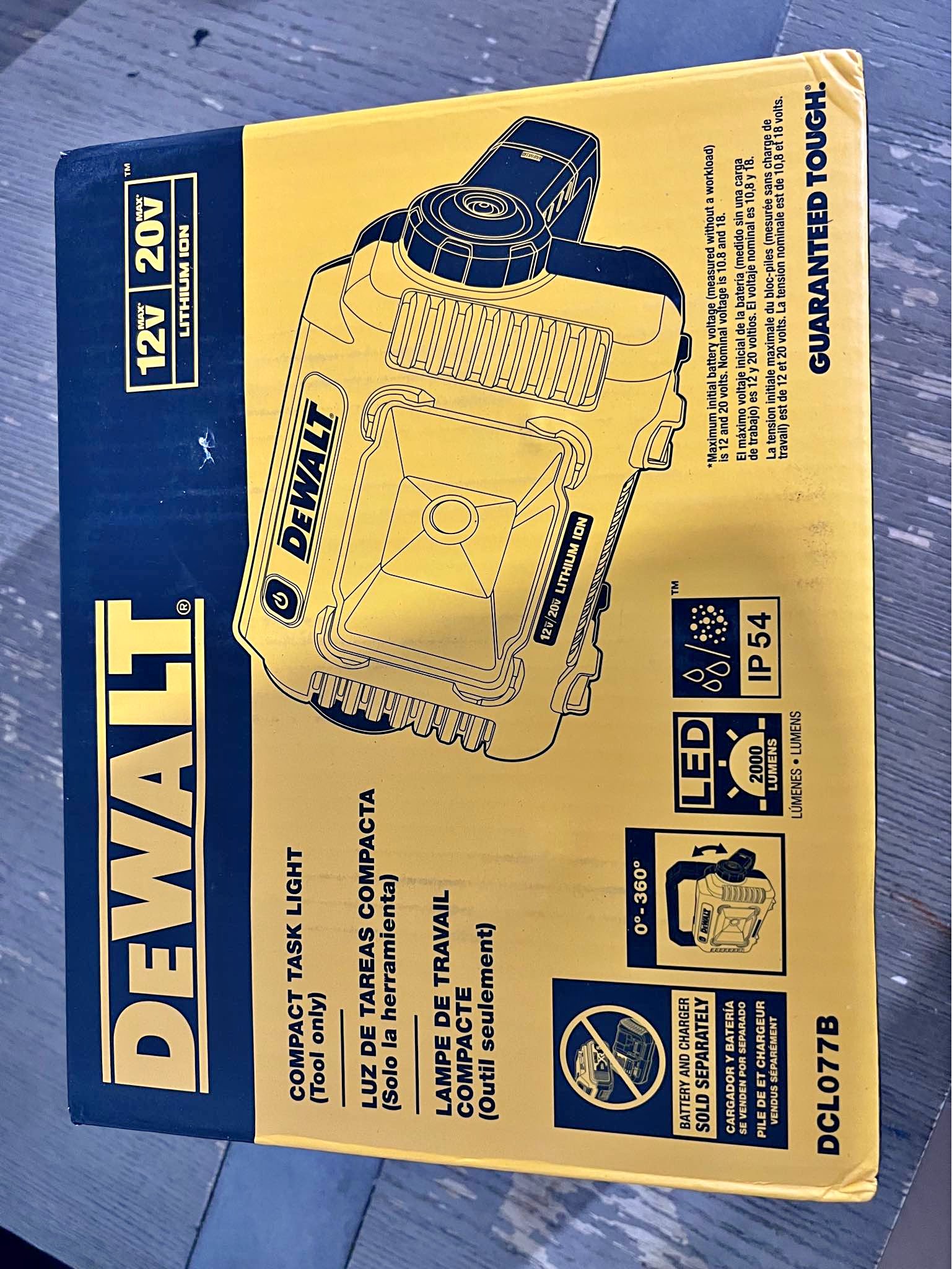 DEWALT 12V/20V MAX LED Work Light, Compact with 360 Degree Rotating ...