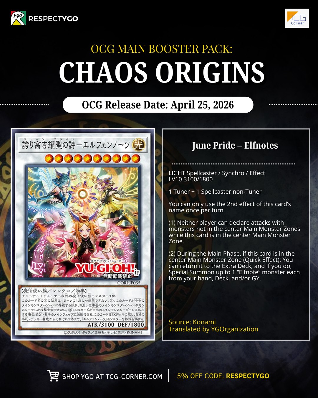 Chaos Origins booster pack release date revealed with new support