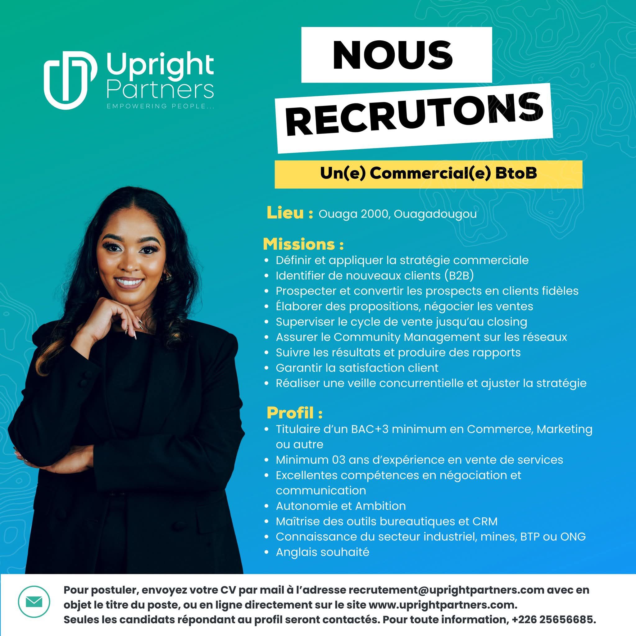 BFA226.Info - #RECRUTEMENT_COMMERCIAL(E) BtoB Upright Partners recrute ...
