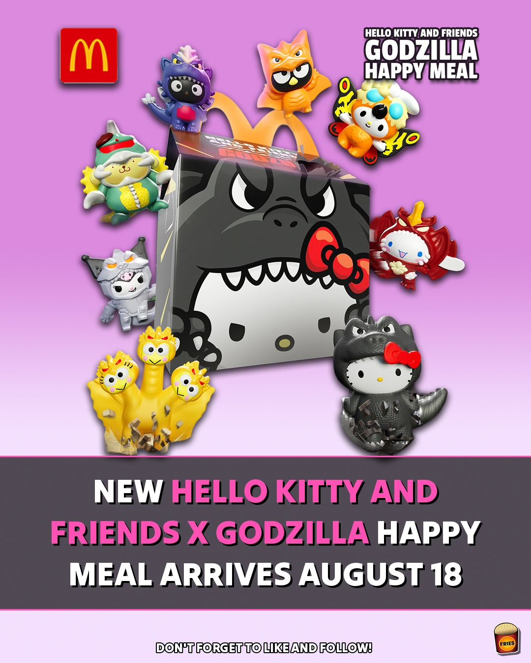 What Hello Kitty x Godzilla Happy Meal toys are available to trade