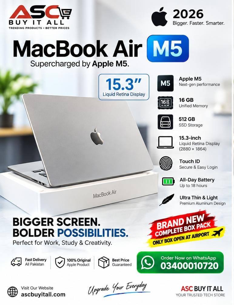 Complete box pack 🍎 MacBook Air M5 — 2026 15.3