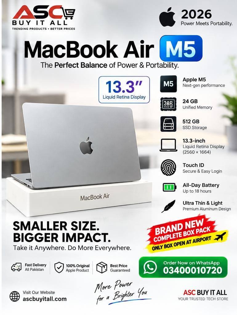Complete box pack 🍎 MacBook Air M5 — 2026 15.3