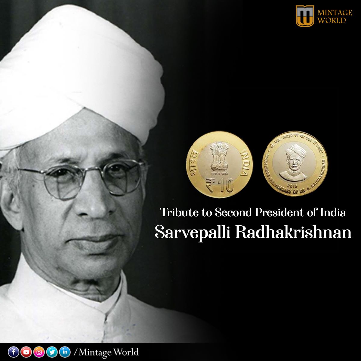 Mintage World - Dr Sarvepalli Radhakrishnan on his death...