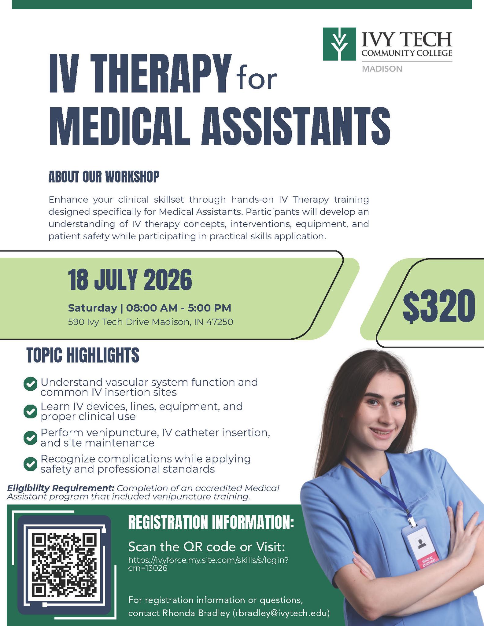 📢 Calling Medical Assistants 📢 Interested in learning about IV Therapy? Join our workshop Saturday, July 18 from 8am-5pm. - Understand vascular system function and common IV insertion sites