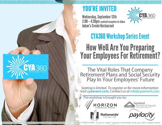 Our CYA360 Workshop is ONE week away!... - Sentinel Pension | Facebook