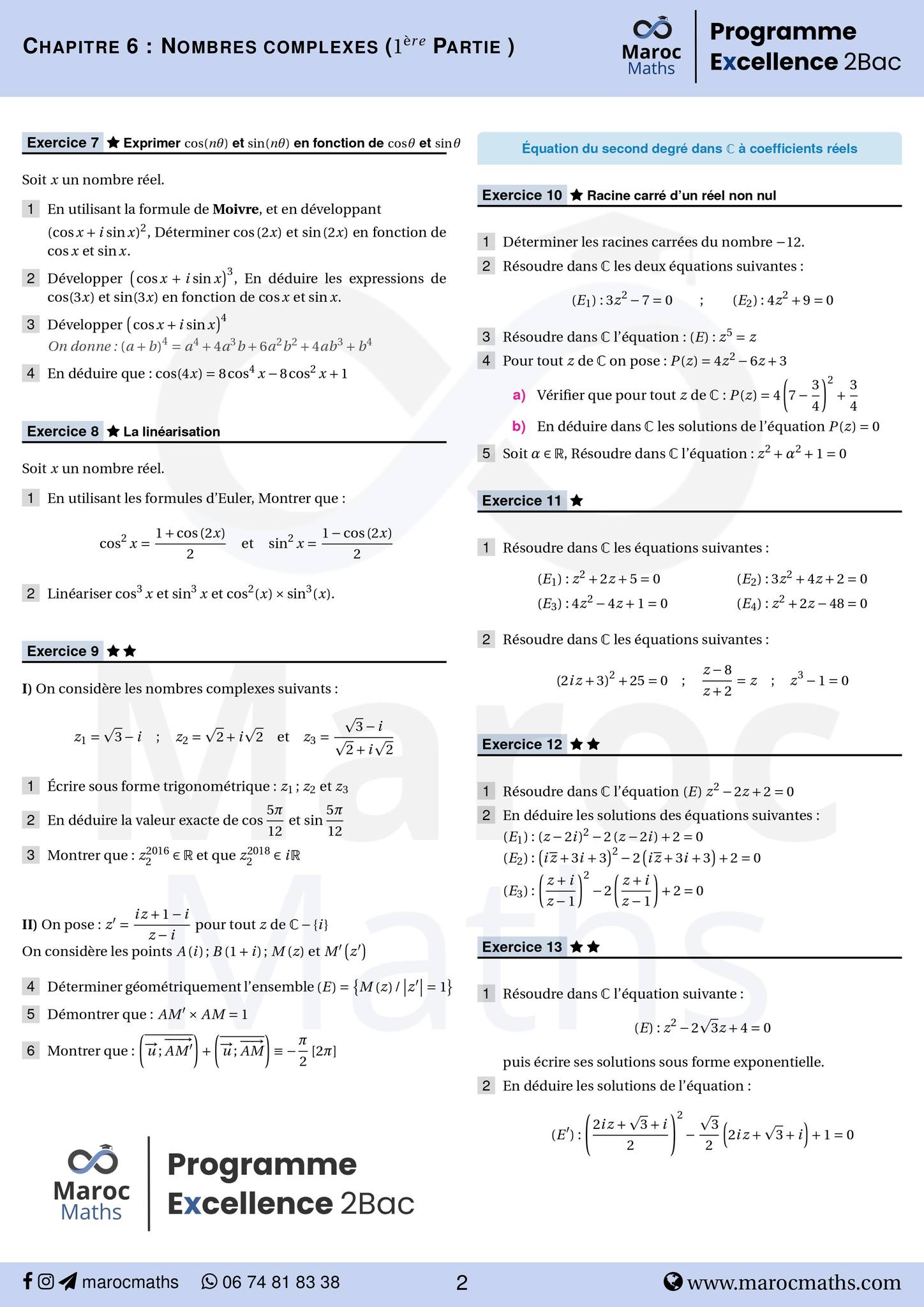 Maroc Maths - 💡 Fiche des exercices progressifs [33... | Facebook