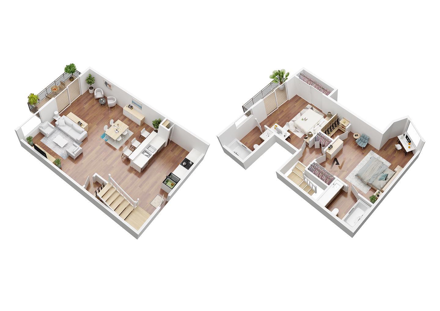 Archvizstudio3D - The Townhouse 3D floor plan Contact us...