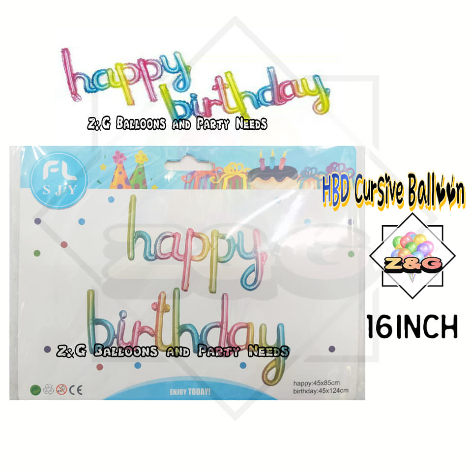 🎉 HBD SET CURSIVE🎉 🎈... - Z&G Balloons and Party Needs Shop