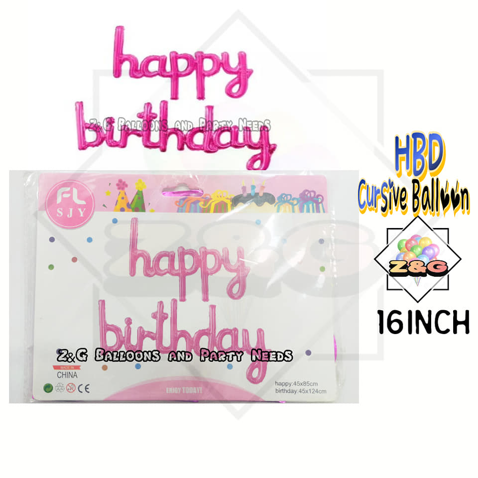 🎉 HBD SET CURSIVE🎉 🎈... - Z&G Balloons and Party Needs Shop
