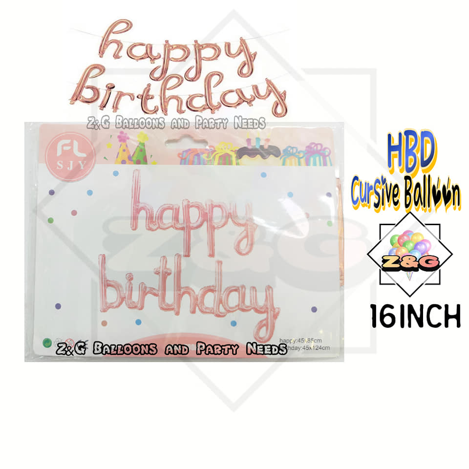 🎉 HBD SET CURSIVE🎉 🎈... - Z&G Balloons and Party Needs Shop