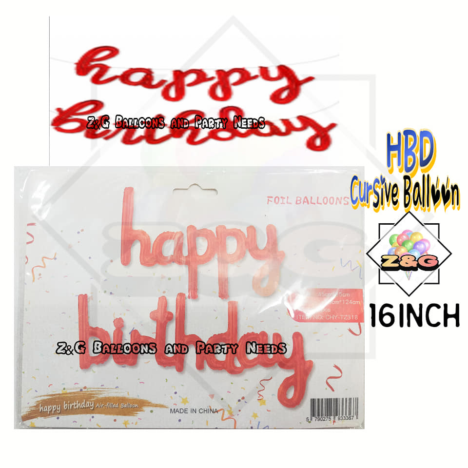 🎉 HBD SET CURSIVE🎉 🎈... - Z&G Balloons and Party Needs Shop