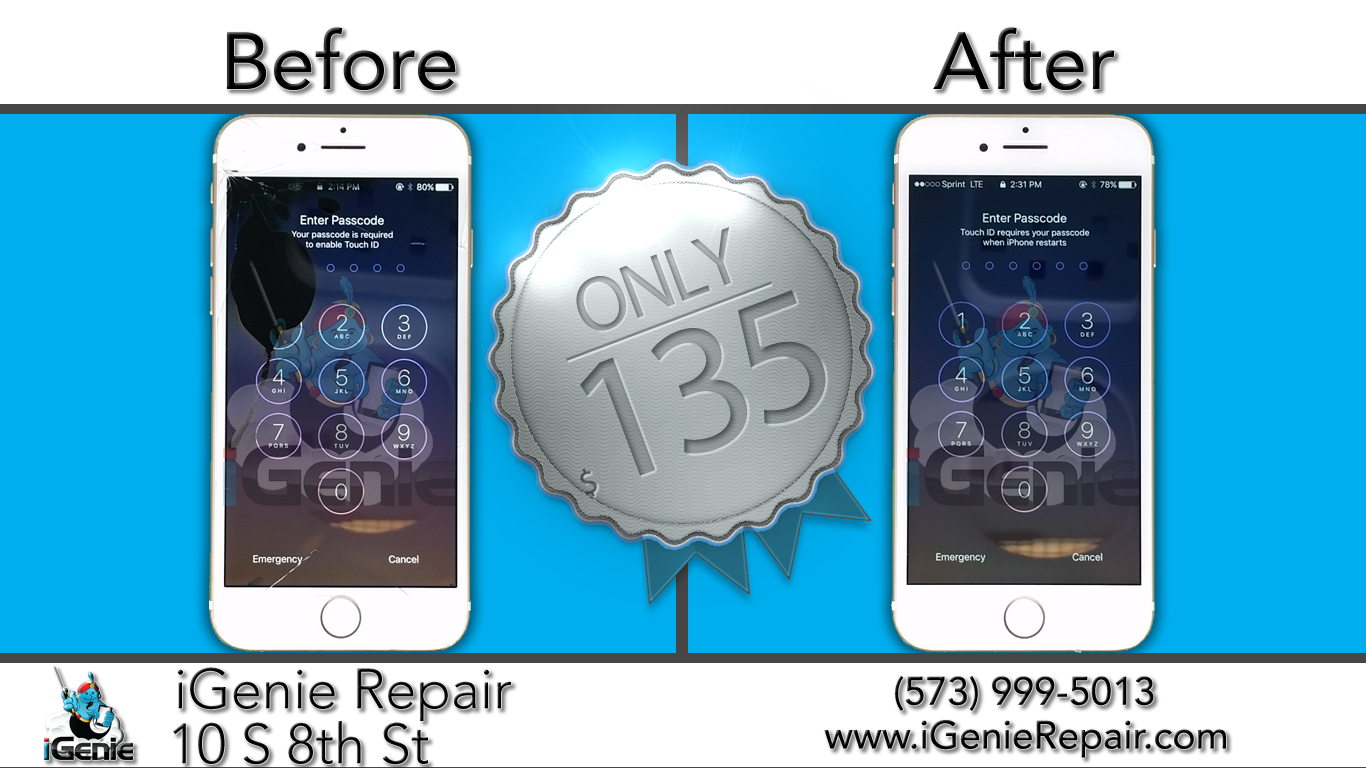 Image showcasing iGenie Repair - This iPhone 7 screen repair was just $135, and only ...