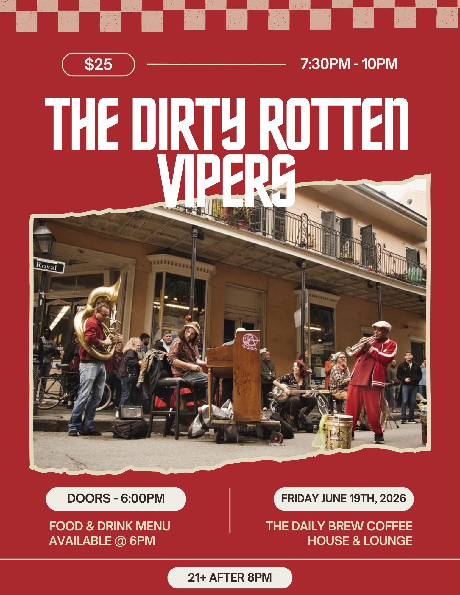 The Dirty Rotten Vipers at Daily Brew Coffee House June 19th