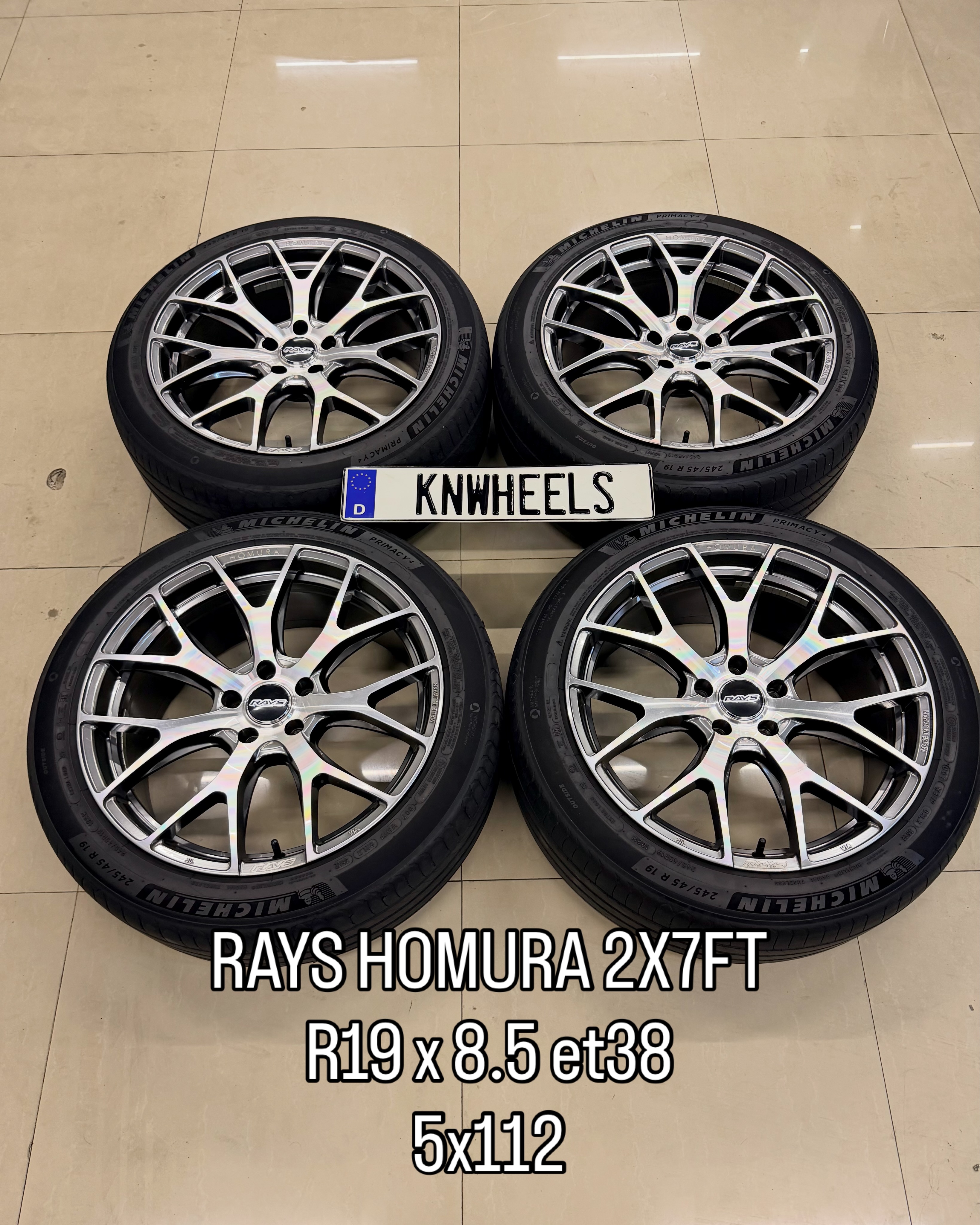 Rays Homura 2x7ft 19 Inch 5x112 Wheels With Michelin Tires
