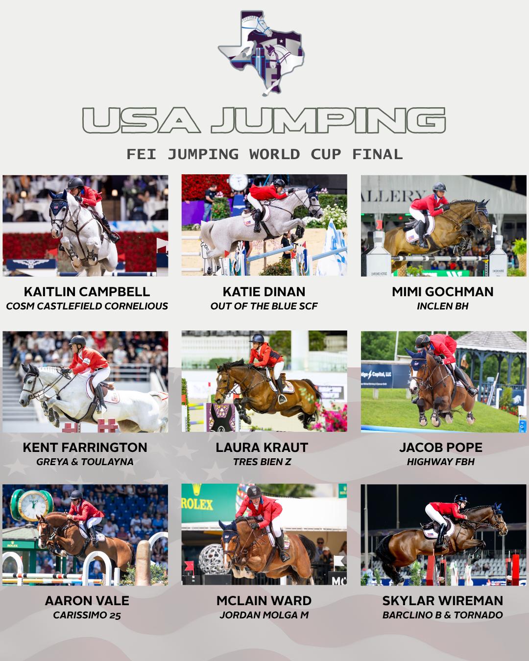 US Equestrian is pleased to announce the #USAJumping combinations