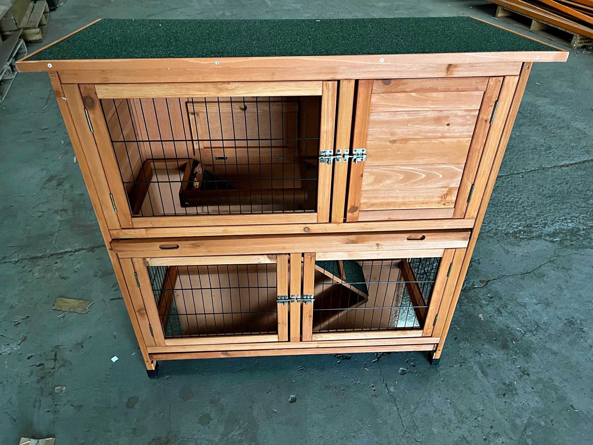 Large Classic Double Story Rabbit Hutch with Double Trays - Small ...