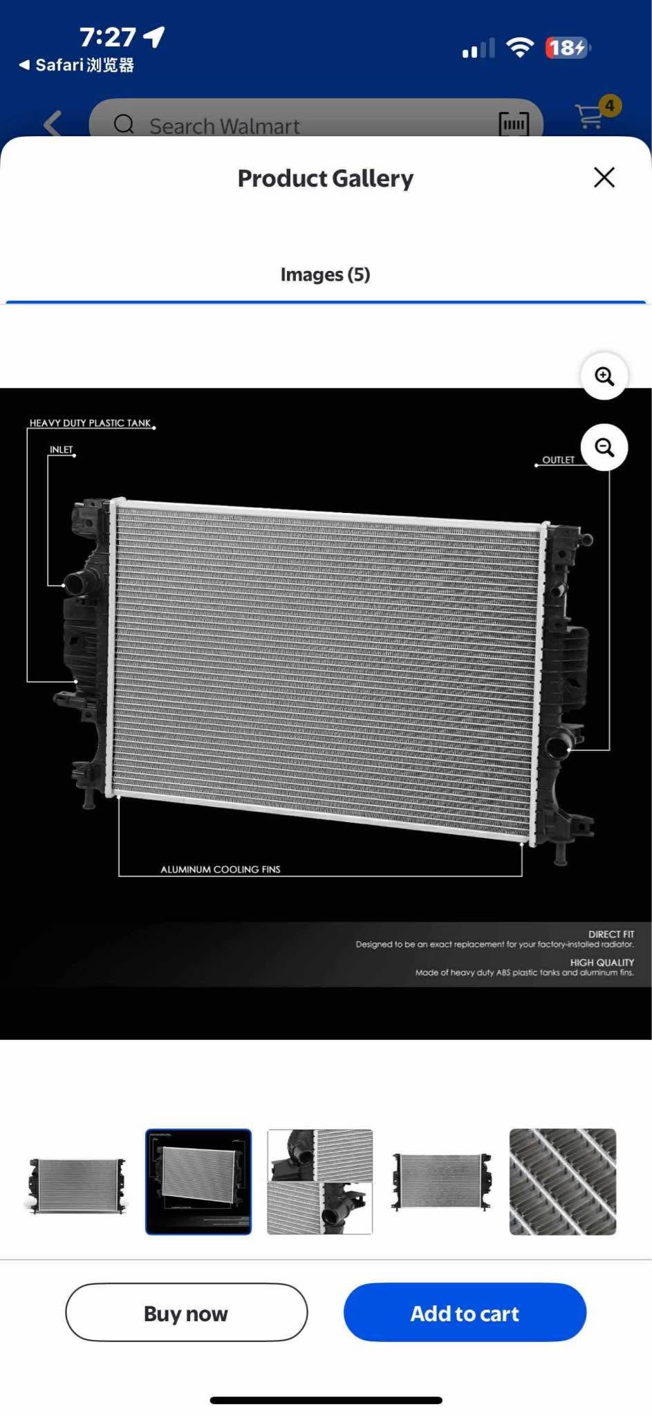 New in box DNA Motoring OEM-RA-13320 Aluminum Radiator For 2013-2019 ...