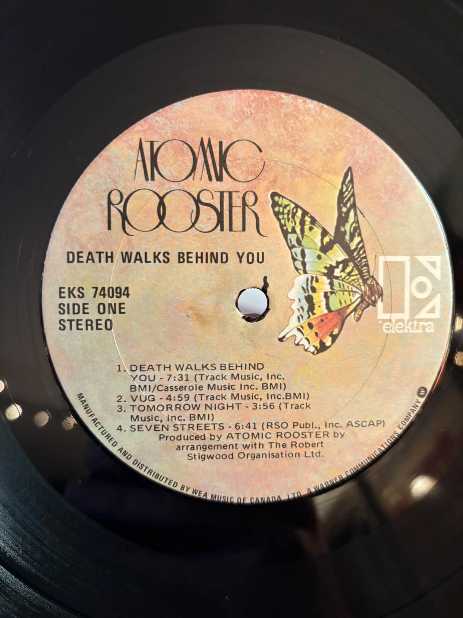 1972 Canadian press of Death Walks Behind You by Atomic Rooster