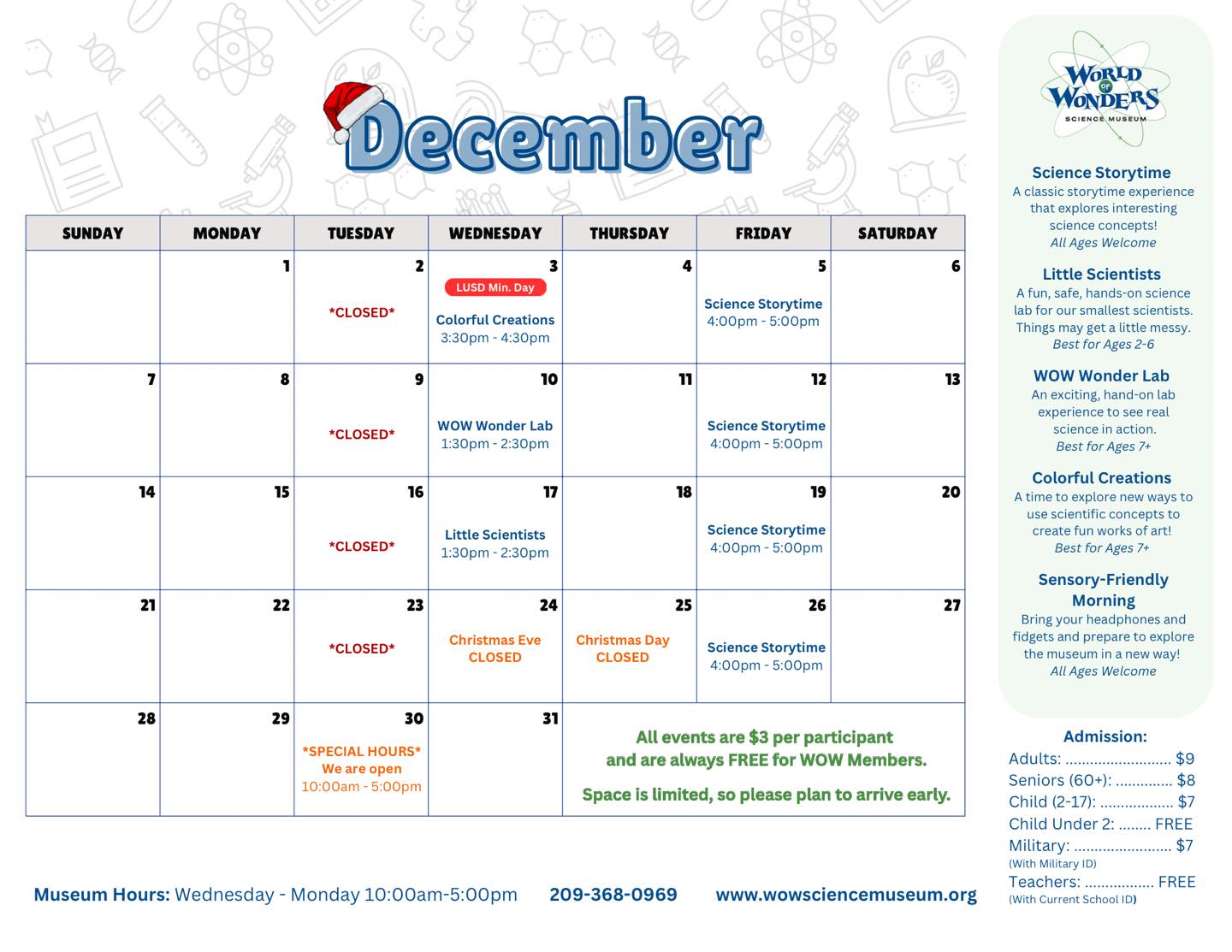 🎄 Our December Program... - World of Wonders Science Museum | Facebook