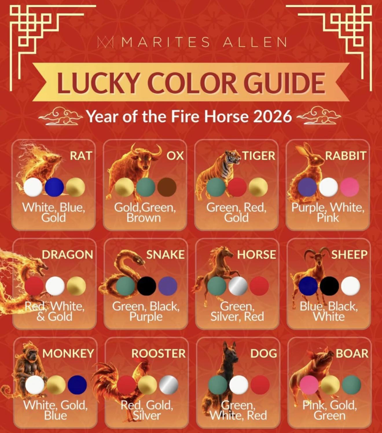 Our guide to lucky colours for your zodiac sign this Chinese New