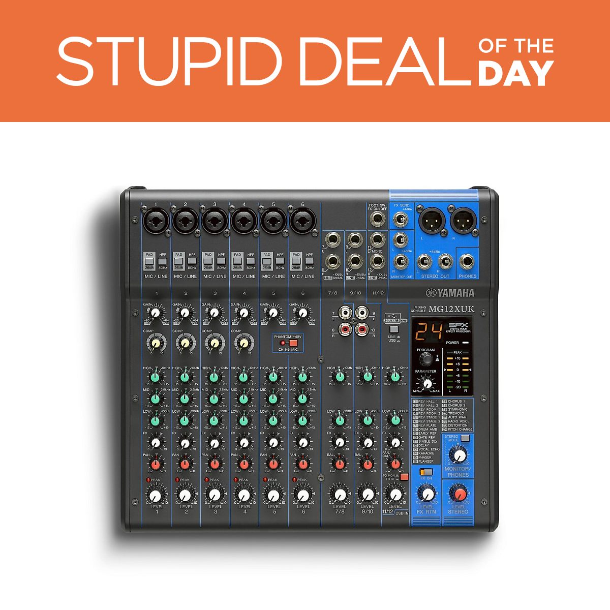 Stupid Deal of the Day Monday, August 31, 2026 Yamaha MG12XUK 12