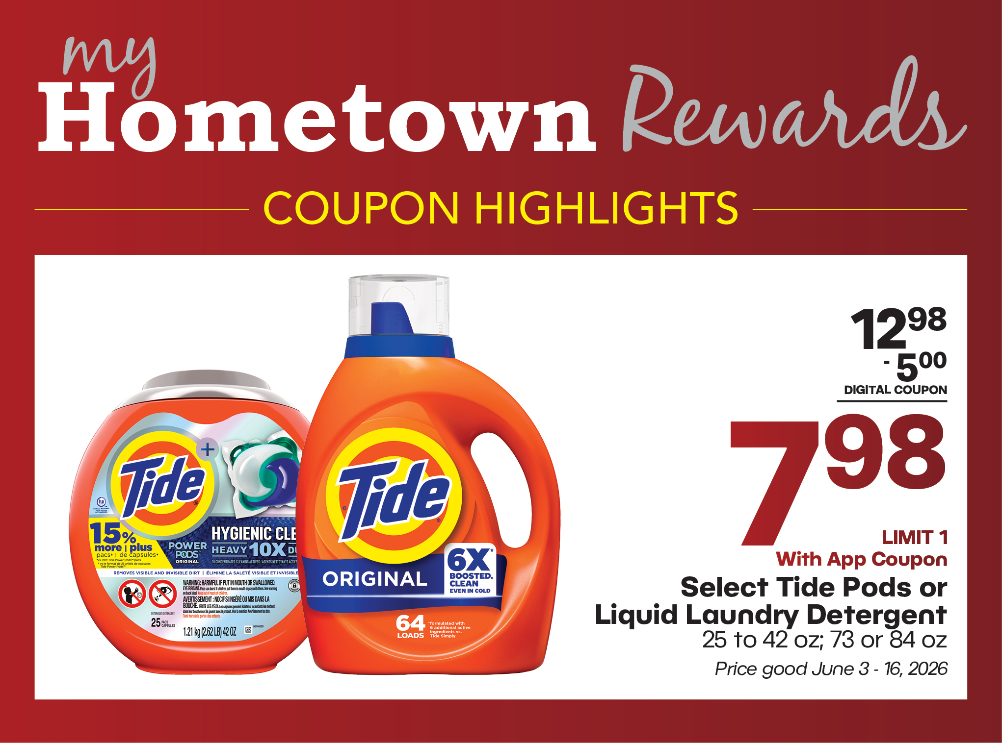 Save $5 on Tide with the My Hometown Rewards app! ?? Clip the 